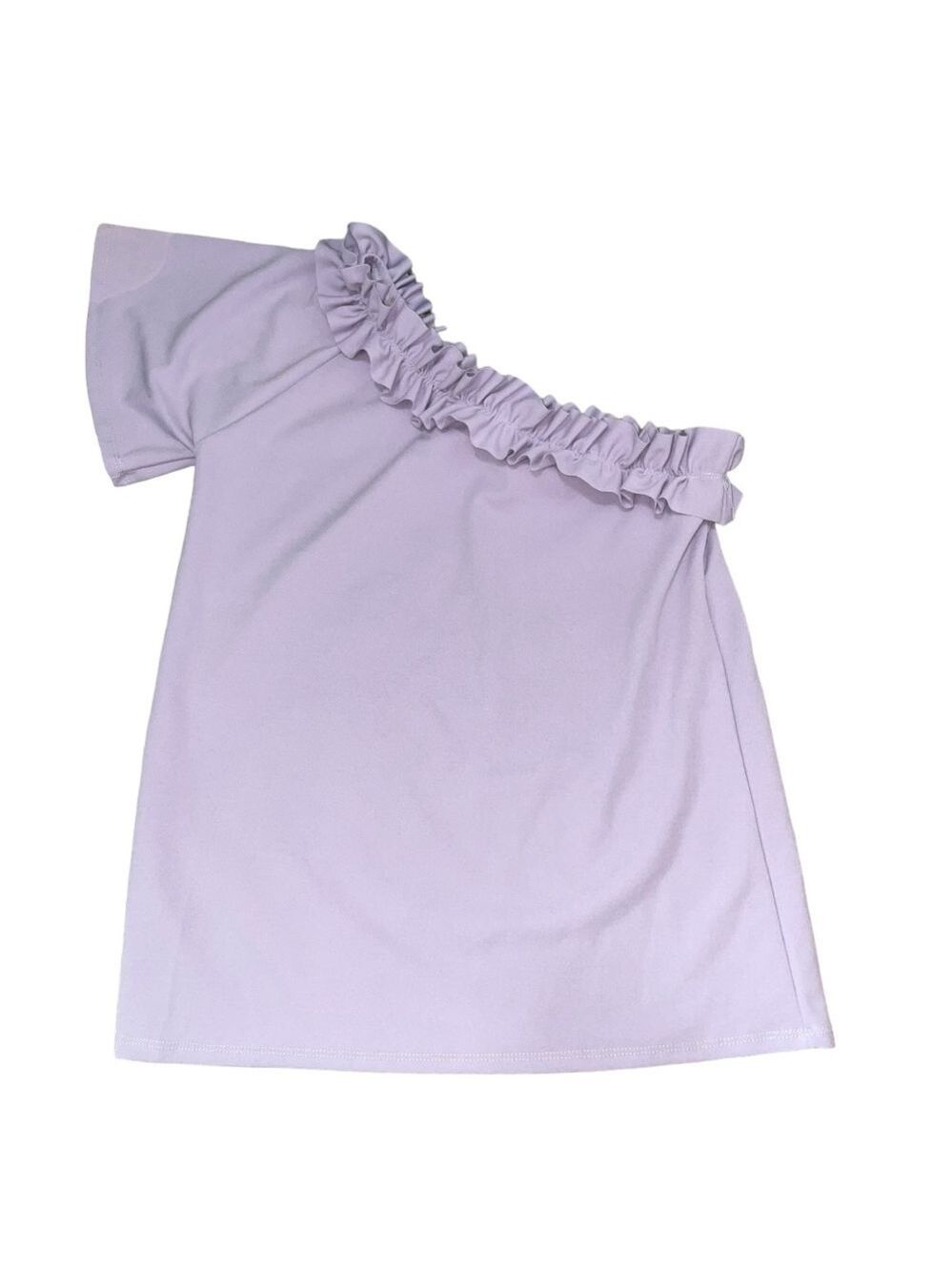 BIBI One Shoulder Ruffle Top Women's Small Pastel - Picture 2 of 12